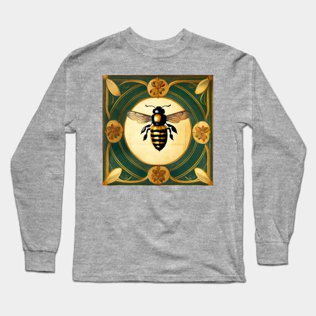 Vintage Bee Pattern 5 Long Sleeve T-Shirt by HiPolly